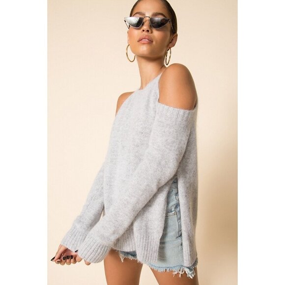 superdown Aldis Cold Shoulder Sweater in Grey - Picture 1 of 15
